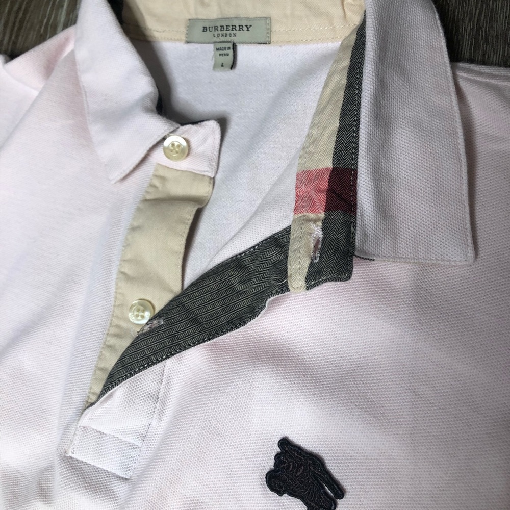 Burberry Poloshirt Light Pink Large